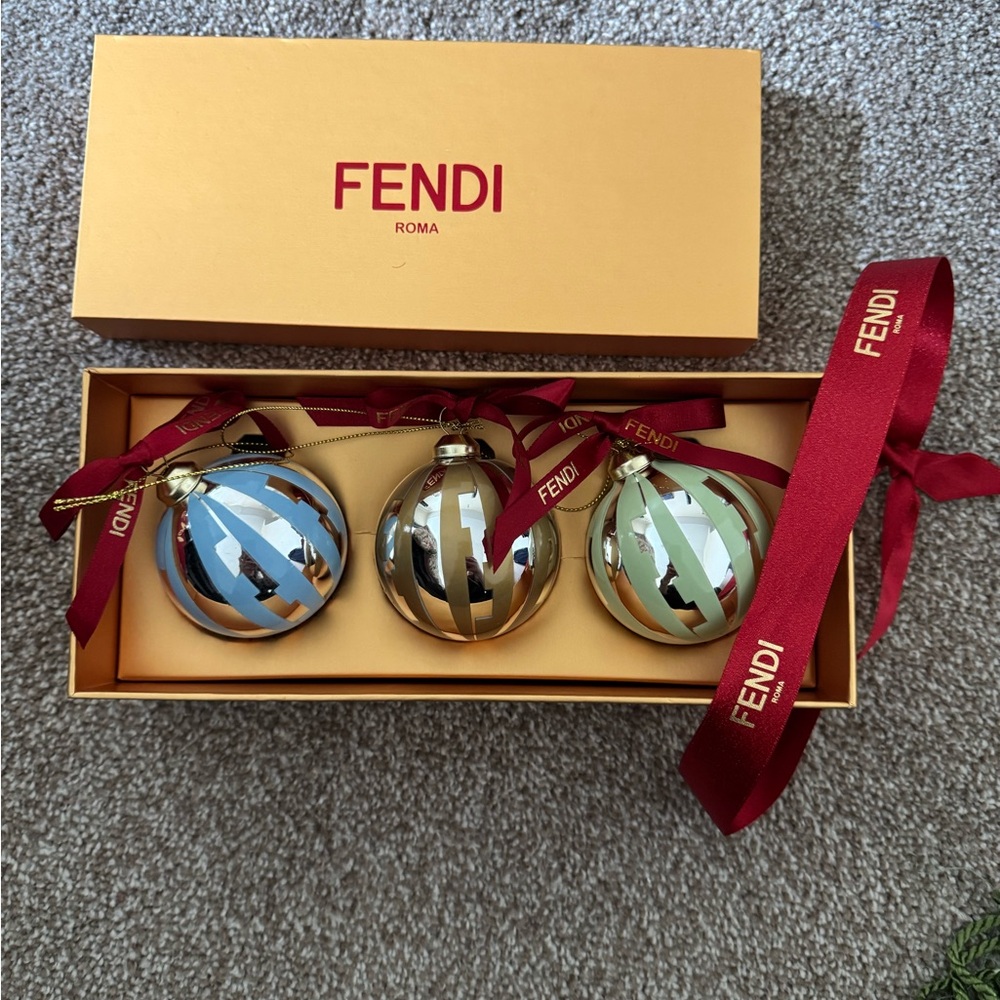 Fendi Gold and Silver Holiday Ornaments